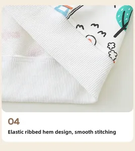 Close-up of elastic ribbed hem and cute cartoon pattern on boys excavator jacket
