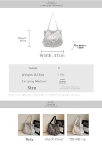 Detailed size chart for floral canvas tote bag showing dimensions and carrying options