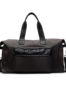 Large dark brown travel bag for fitness and short trips with cross-body shoulder strap