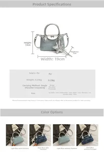 Detail showing dimensions and textures of the PU crossbody bag with star pendant
