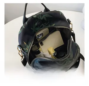 Interior layout of the waterproof nylon backpack showing large storage for daily essentials