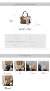 Detailed size specifications for bucket bag with pearl and lace bow decorations