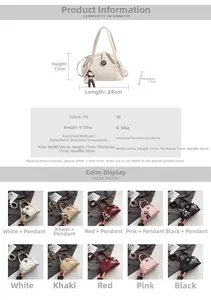 Tableau des tailles pour sac bandoulière en PU avec dimensions 24x17x11cm et spécifications