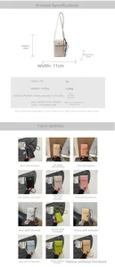 Spécifications de taille et matrice de couleurs pour le sac de téléphone en cuir PU grainé