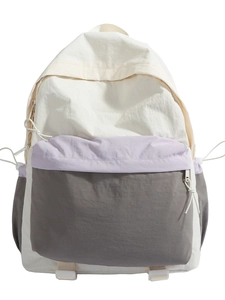 Lightweight waterproof outdoor travel backpack in multi-color patchwork nylon design
