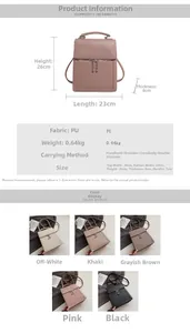Detailed dimension guide and color options for the versatile PU leather handbag