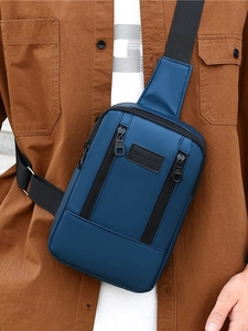Lightweight Waterproof PU Leather Men Chest Bag Casual Sporty Crossbody Shoulder Bag For Cycling Daily Use Chest Pack