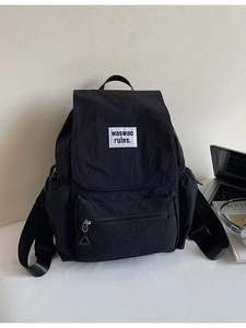 Zaino in Tela Donna Grande Capacità per la Scuola Leggero Zaino Casual da Viaggio Con Toppa con Lettera