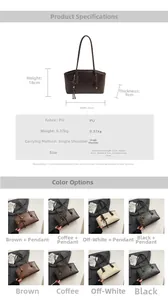 Tabella taglie borsa a spalla in pelle PU con dimensioni 28x18x9cm e opzioni di colore