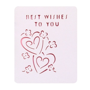 European Style Laser Cut Hollow Greeting Cards With Heart Floral Design Best Wishes Note Cards For Wedding Thanksgiving