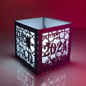 2024 Graduation party lantern with CLASS OF 2024 cutout and integrated light