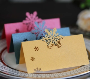 Marque-places de table flocon découpés au laser pour décoration de mariage et Noël