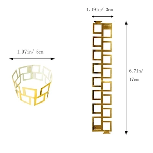 Golden hollow geometric napkin rings for wedding decor set of napkin holders