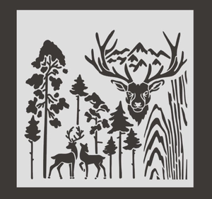 Christmas Elk Snowflake Painting Stencils PET Reusable DIY Hollow Out Templates For Wall Stone Wood Painting Holiday Decor