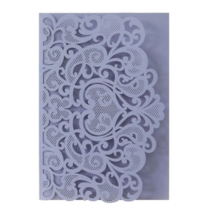 European Elegant Laser Cut Lace Floral Heart Invitation Card Cover Pearlescent Paper Wedding Party Bridal Shower Supplies