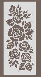 Reusable PET hollow stencil featuring elegant rose flowers and leaves for DIY painting