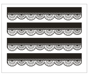 Laser cut black chalkboard lace borders with decorative scallop edges for party themes