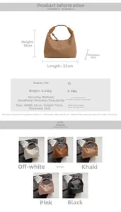 Size guide for woven hobo handbag featuring dimensions 22x18x9cm and material specifications
