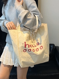 Women Reversible Floral Canvas Tote Bag Large Capacity Quilted Cotton Shoulder Bag With Bow Ribbon Printed Handbag For School Daily Shopping