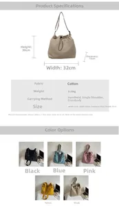 Detailed size chart for the nylon tote bag with 30cm height and 21cm handle drop