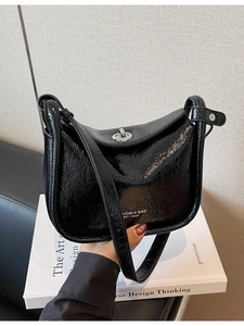 Women Niche Design Crinkled PU Leather Square Crossbody Bag Versatile Metal Lock Shoulder Bag Summer Fashion Handbag
