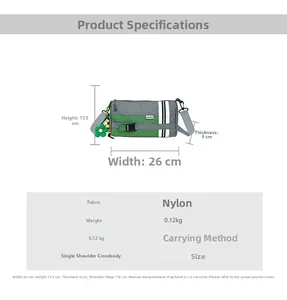 Tableau des tailles détaillé pour sac cylindre en nylon à carreaux avec breloque fleur