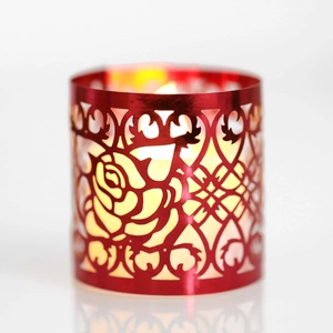 Involucri Per Candele In Carta Con Fiori Di Rosa Intagliati Per Lumini LED Decorazioni Per Tavoli Da Festa Di Nozze Cartoncino Perla Artificialto