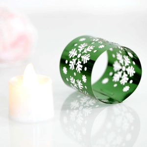 Green snowflake hollow candle holder for Christmas festive decorative atmosphere