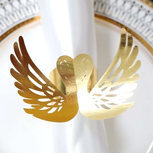 Elegant gold swan napkin rings with hollow laser-cut design for wedding table decor