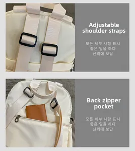 Detail der verstellbaren Nylon-Gurte und Diebstahlsichere Rückentasche für Damenrucksack