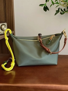 Women Fashion Canvas Hobo Bag Contrast Rope Handle Crossbody Shoulder Bag Simple Stylish Daily Travel Handbag Versatile Tote