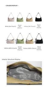 Detail view of the spacious inner lining and smooth zipper closure of a minimalist handbag