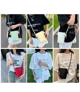 Sacs à bandoulière mini seau en six couleurs avec bretelles à nœuds réglables et chic
