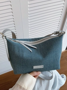 Borsa a Tracolla Hobo in Denim da Donna Con Grande Capacità e Design a Pieghe Borsa a Tracolla Fashion Niche Retro Vintage