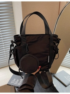 Women Canvas Bucket Bag Versatile Crossbody Bag With Mini Round Pouch Adjustable Strap Fashion Handbag For Daily Travel
