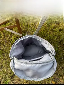 Macro view of outdoor backpack internal capacity with smooth lining and layered pockets