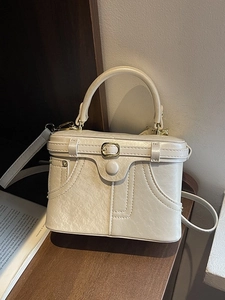 Retro PU Leather Box Handbag For Women Stylish Crossbody Shoulder Bag With Top Handle Fashion Small Daily Square Purse