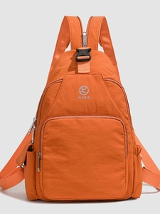 Women Casual Nylon Multi-Pocket Backpack Versatile Crossbody Chest Bag Fashion Commuting Lightweight Pleated Daypack