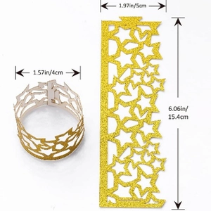 Glitter Star Hollow Out Laser Cut Napkin Ring Paper Napkin Holder For Wedding Birthday Party Banquet Christmas Table Decor