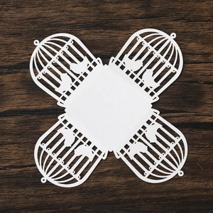 Laser cut white paper birdcage decoration for wedding candy boxes and invitations