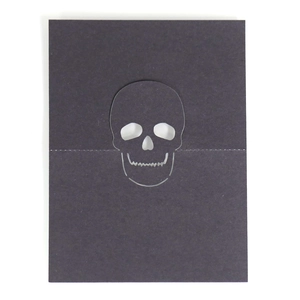 Halloween black skeleton hollow out place cards for party table seating arrangements