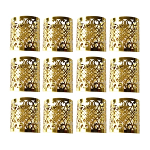 European Style Laser Cut Hollow Napkin Rings Pearlescent Paper Napkin Buckles For Wedding Banquet Party Hotel Table Decoration