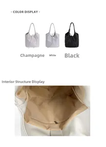 Internal structure of minimalist bucket bag with zipper pocket and multi-color display