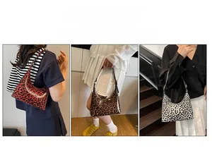 Detailed comparison of vintage leopard print hobo bags in red, brown, and white patterns