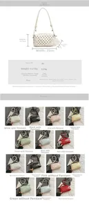 Detailed view of the small square bag showing PU leather texture and dimensions