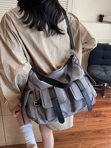Large Capacity Nylon Tote Bag For Women Multi Pockets Shoulder Bag Daily Commuting Messenger Bag Crossbody Handbag