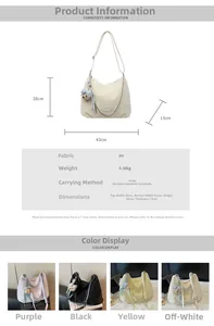 Detailed sizing chart and material specs for the versatile large capacity PU tote bag