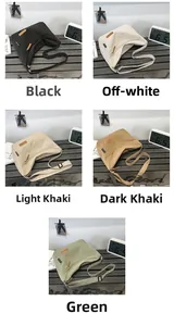 Collage of large capacity nylon messenger bags in five colors with adjustable straps