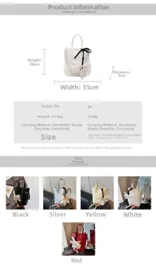 Tableau des tailles détaillé pour sac seau à fleurs incluant dimensions et matière PU