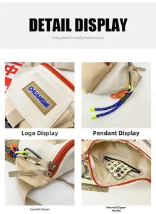 Détails du sac bandoulière avec fermeture éclair fluide et poche secrète interne